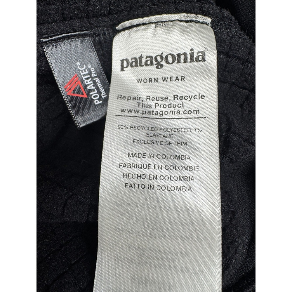 Patagonia R1 Full Zip Hoody Mens Medium Black Polartec Grid Fleece - Picture 5 of 7